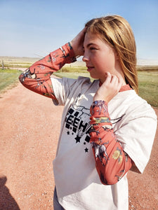 The sunflower cowgirl mesh under graphic ts womens shirt