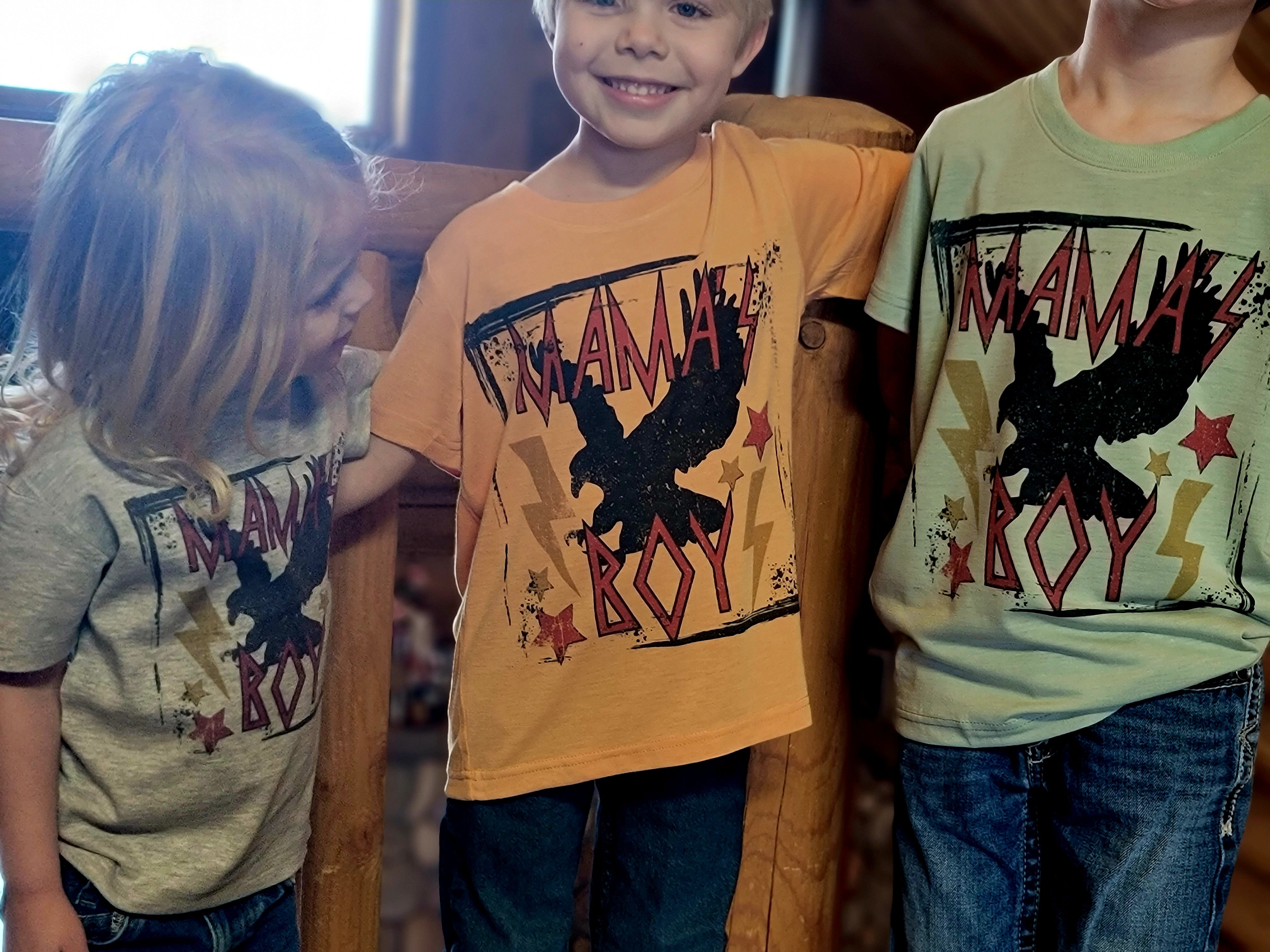 Mamas boy kids boys graphic T