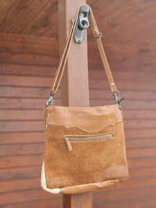 Hairon hide and leather purse